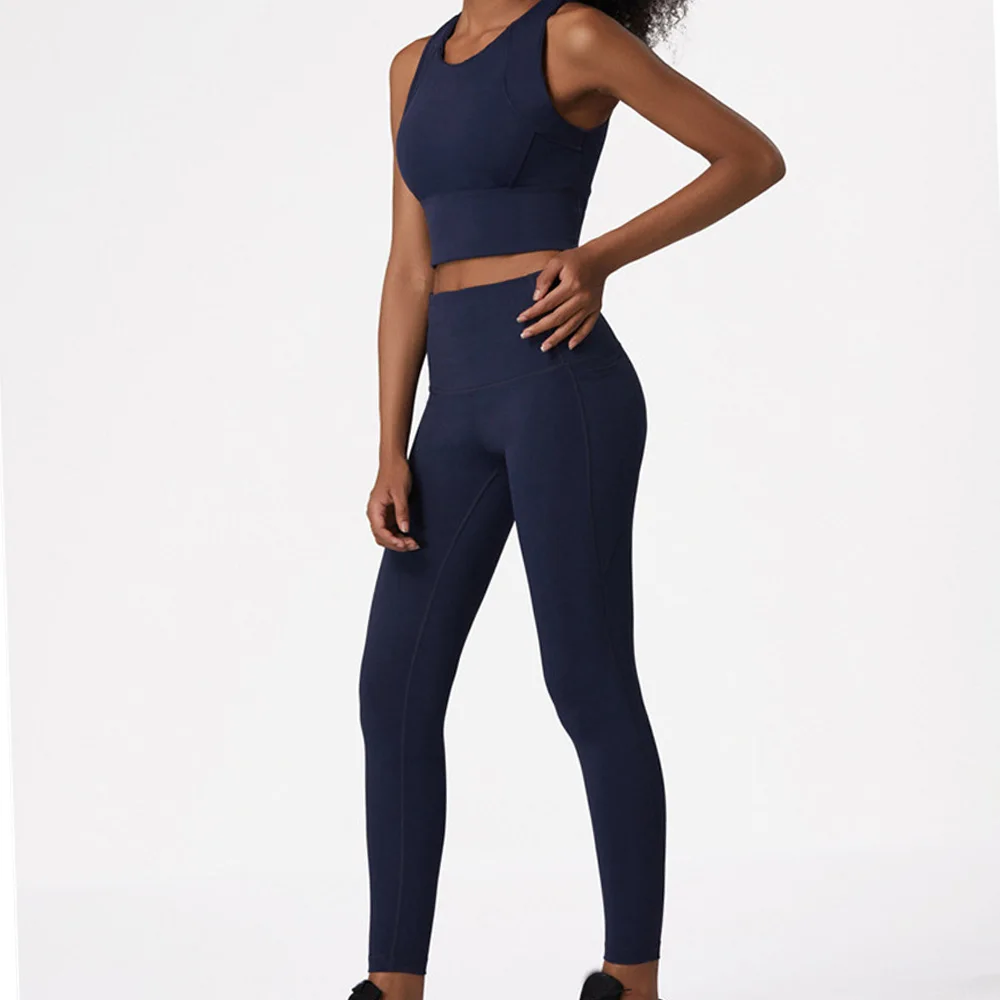 Leggings esportivas femininas com bolso, roupas esportivas femininas, sutiã clássico, academia de ginástica