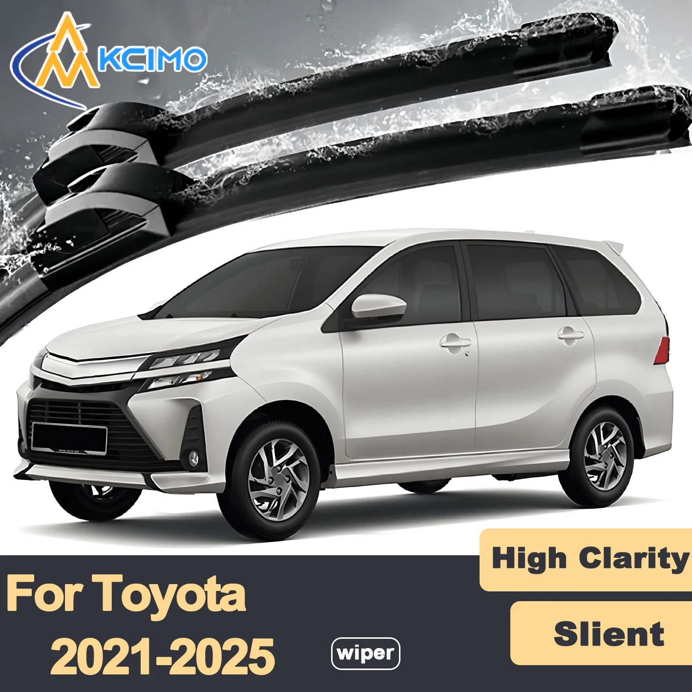 

Premium Rubber Durable Silent Windshield Wiper Blades 2pcs for Toyota Avanza W100 W150 2021-2025 Veloz Xenia Transmover Alza