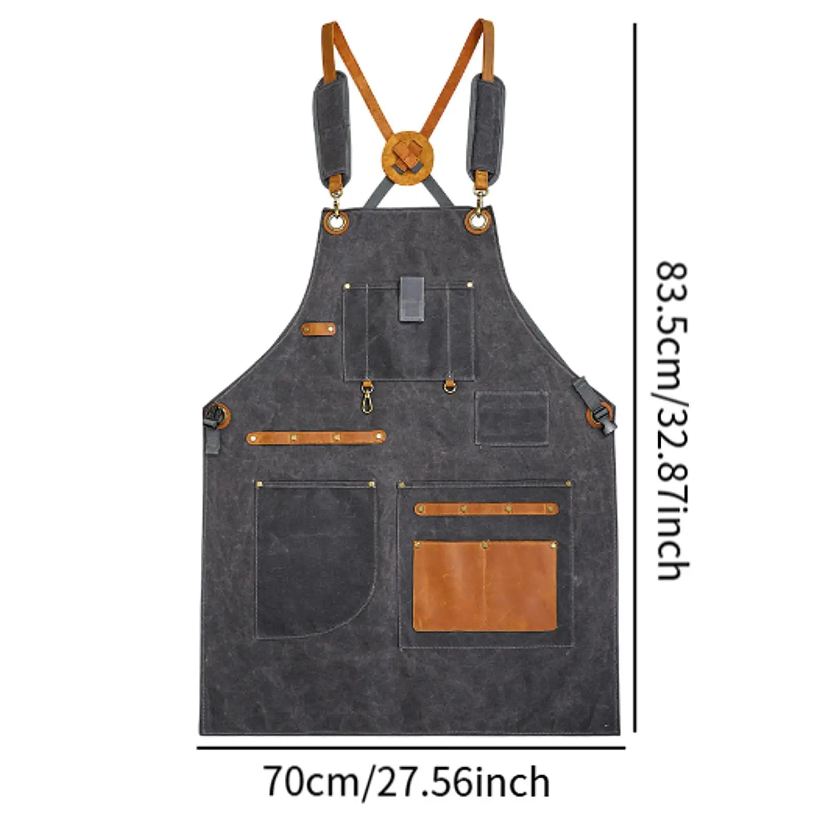 Apron Bengkel Kayu Tebal dengan Kantong Organizer Peralatan, Apron Perkakas untuk Tukang Kebun, Tukang Kayu, Tukang Listrik, Tukang Pipa, Pekerjaan Listrik