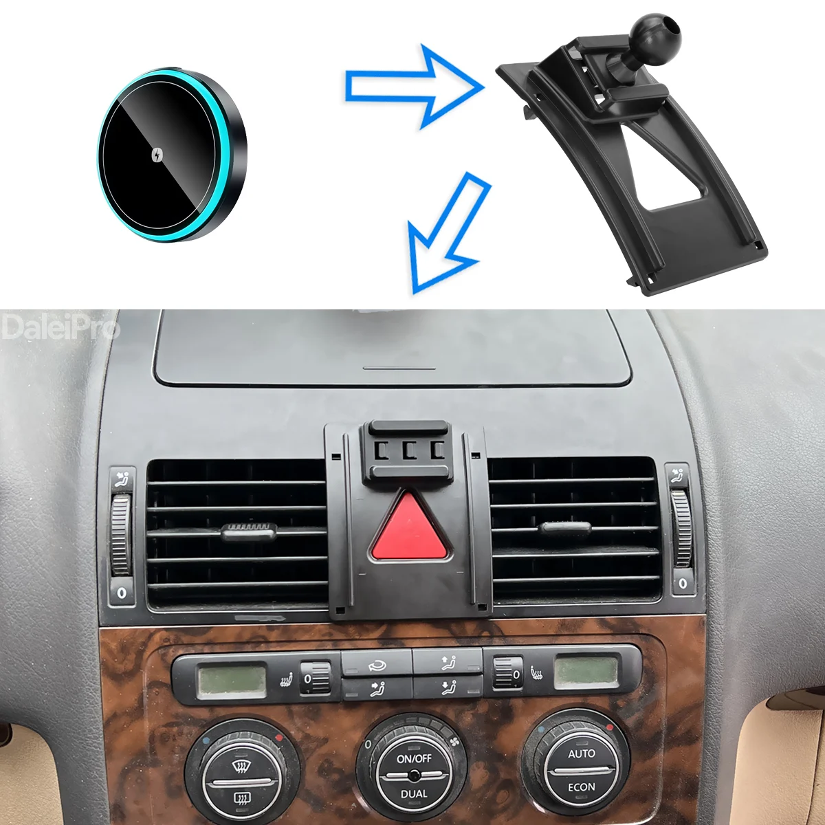 Für Volkswagen VW Touran 2003-2013 Auto-Handyhalterung Kabelloses Ladegerät Automatische Klemmung Starker Magnetischer Halter – Detail 2