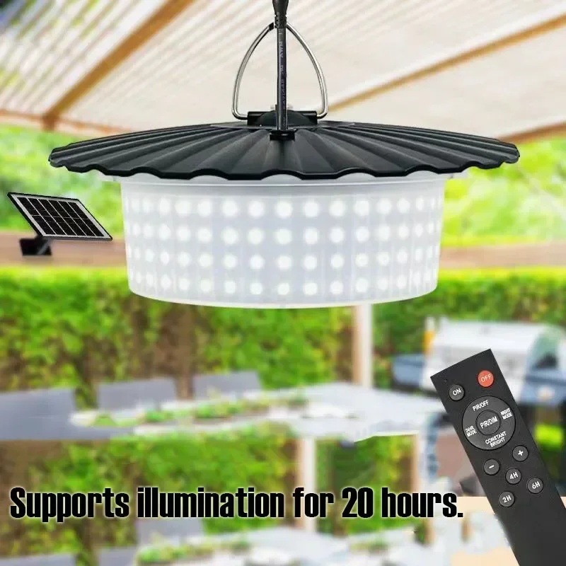 

1pcs Portable Solar Pendant Light Indoor Outdoor 360°Glow 244LED Waterproof Solar Light for Shed Camping Gazebo with 5 Modes