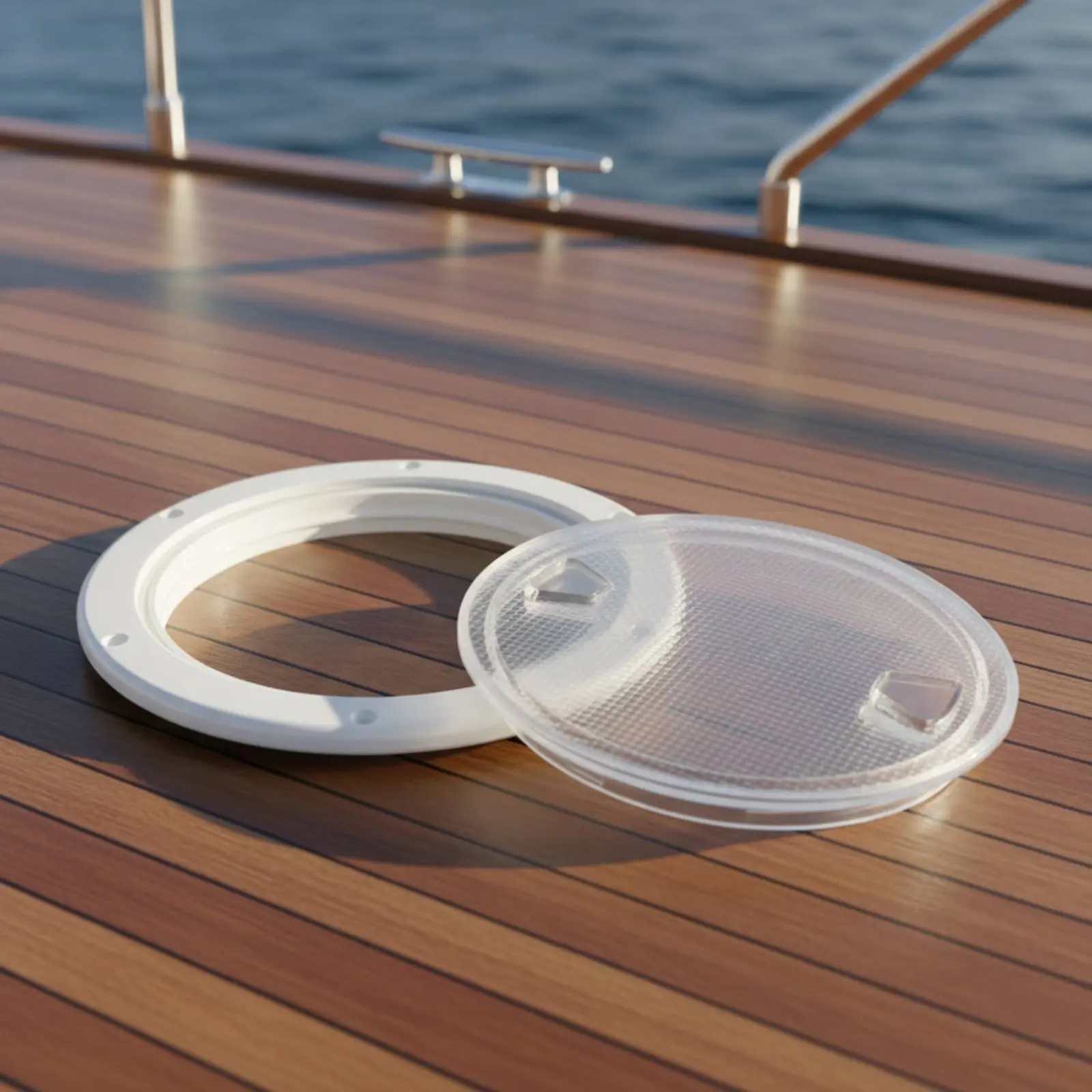 

Transparent Inspection Cover Resistant Round Inspection Cover Round Deck Plate ABS Plastic Construction Boat Deck Entry Plate