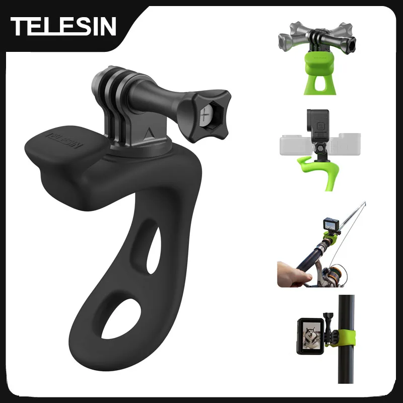 TELESIN kamera akcji regulowany uchwyt silikonowy Mini elastyczny uchwyt do akcesoriów do kamer akcji Gopro Insta360 DJI