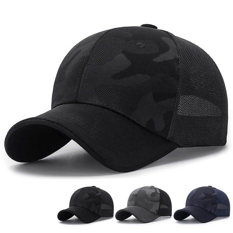 Fashion Mesh Cap for Women Men Unisex Sunshade Breathable Outdoor Sport Cap Women Camouflage Summer Hats Leisure Simple hats