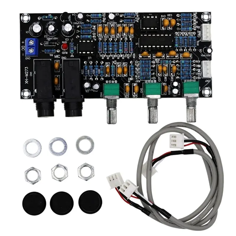 A42T-XH-M273 Digital Preamplifier Board DC 12-24V Microphone Amplifier Karaoke Reverberation Microphone Control
