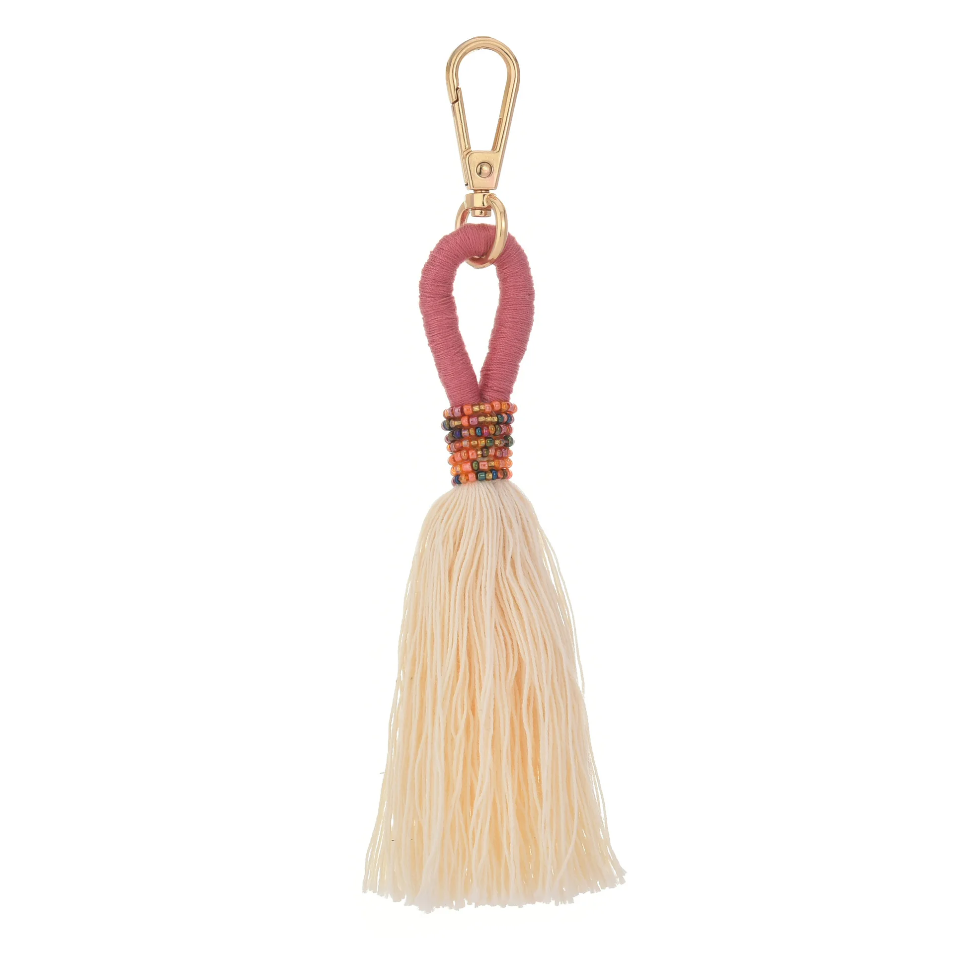New Vintage Key Chain Hand Woven Key Chain Millet Bead Accessories Tassel Key Chain Bag Pendant Accessories Jewelry Dropshipping