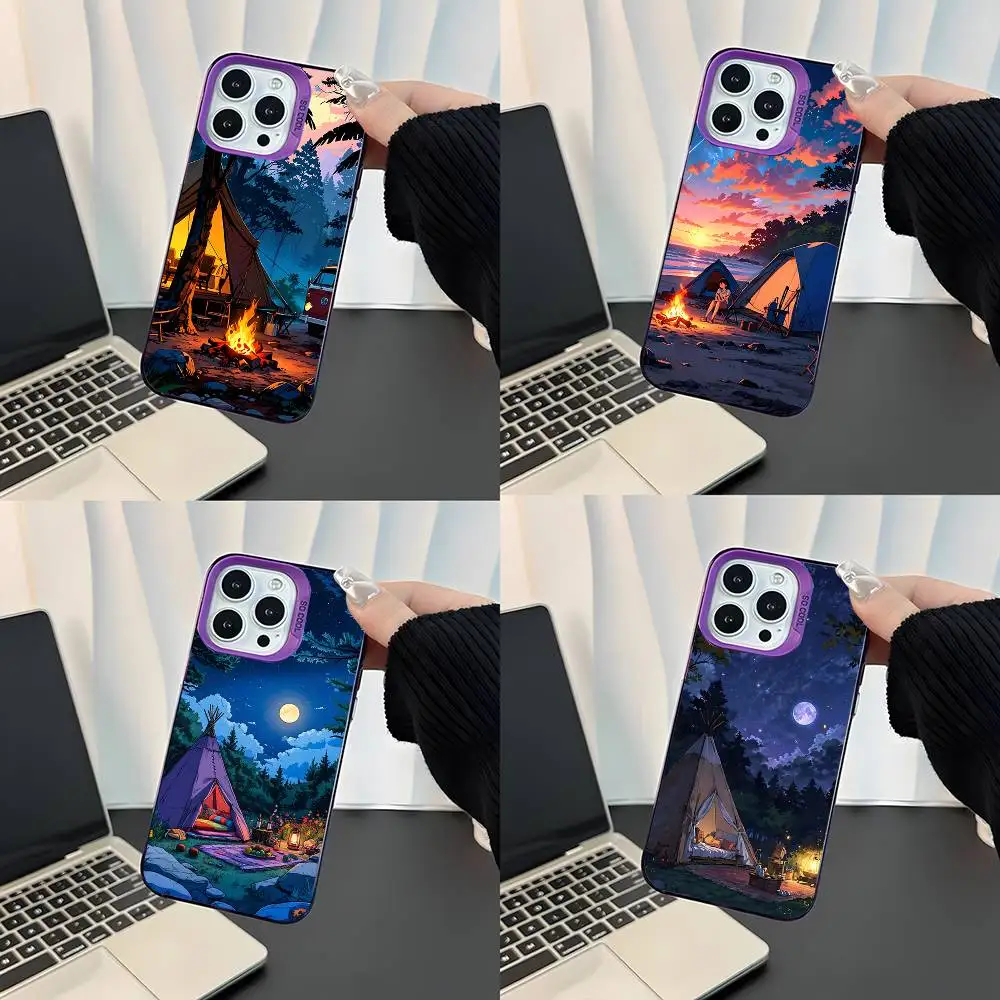 

Outdoor Campings Art For Purple Candy Matte Cover iPhone 17,16,15,14,13,12,11,Mini,Pro,E,SE4,XS,MAX