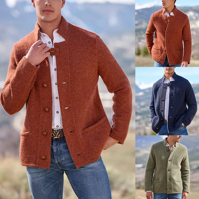 Casual Medium And Long Men's Coat Slim-fitting Versatile Trench Coat Men