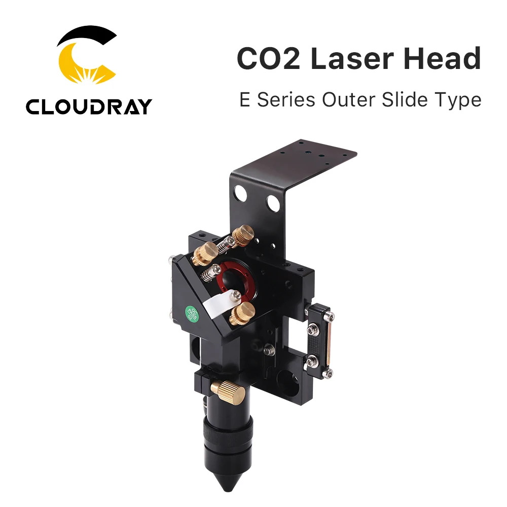 Cloudray New Arrival CO2 Laser Head for Dia.20mm FL 50.8/63.5mm Lens D25mm Mirror Outer Slider Type with Air Assist Nozzle