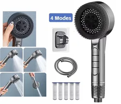 New 4 Modes Shower Head High Pressure Showerhead One-Key Stop Water Massage Shower Head With Filter Element Bathroom Accessories