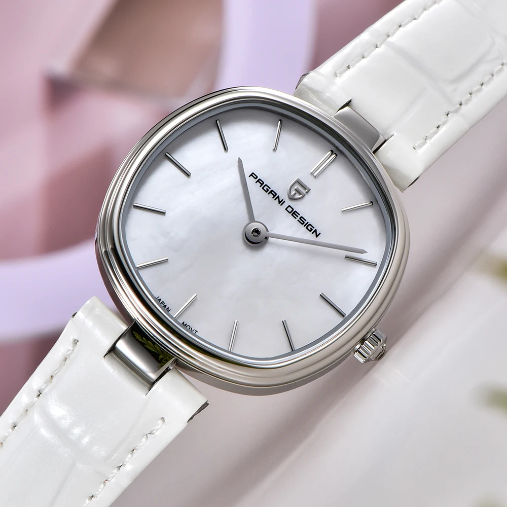 2026 PAGANI DESIGN Women Quartz Watch Elegant Shell Dial Leather Strap Japan Quartz Movement Luxury Ladies Dress Wrist watch+box