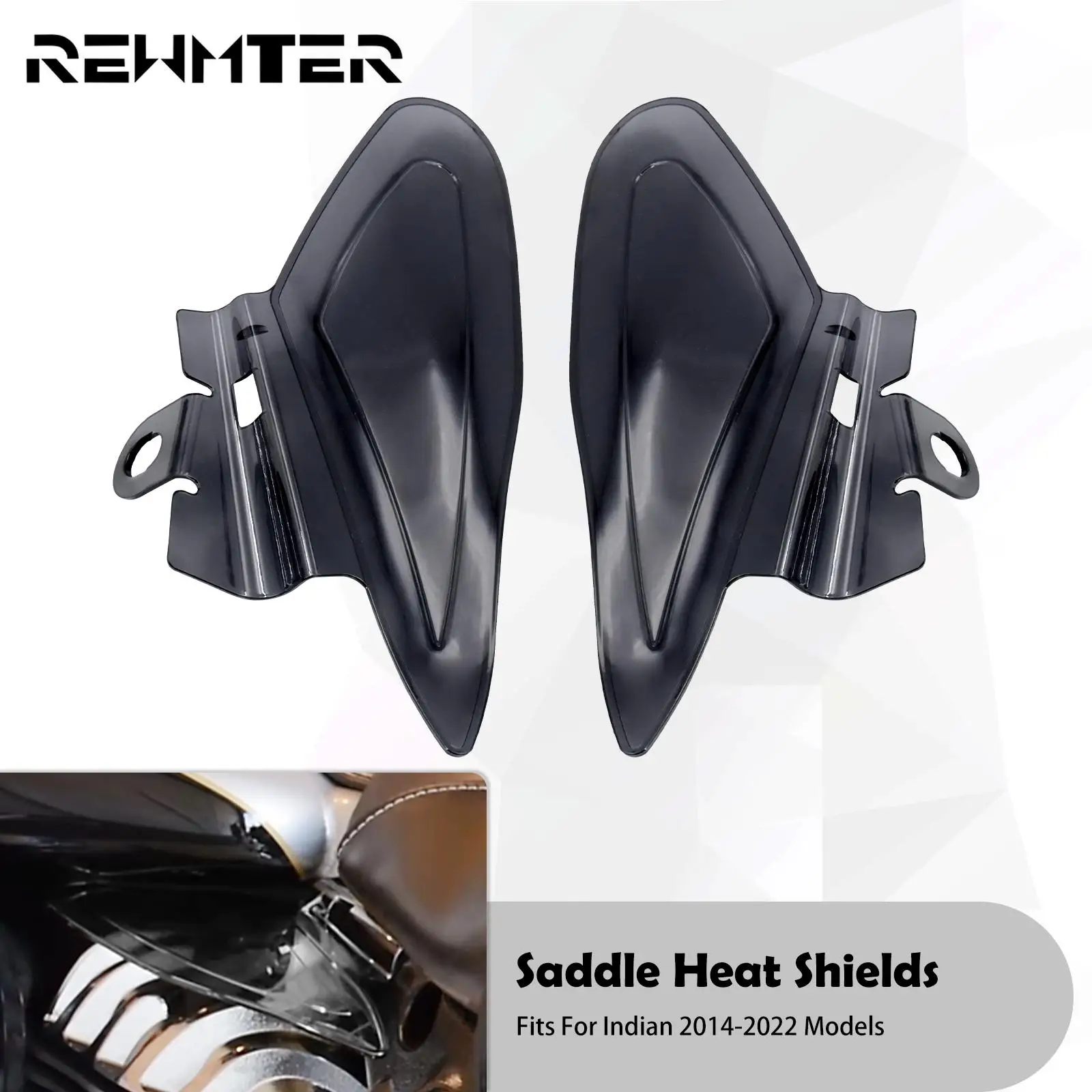 

Motorcycle Grey Reflective Saddle Heat Shields Air Deflector For Indian Chief Classic Chieftain Roadmaster Vintage 2014-2022