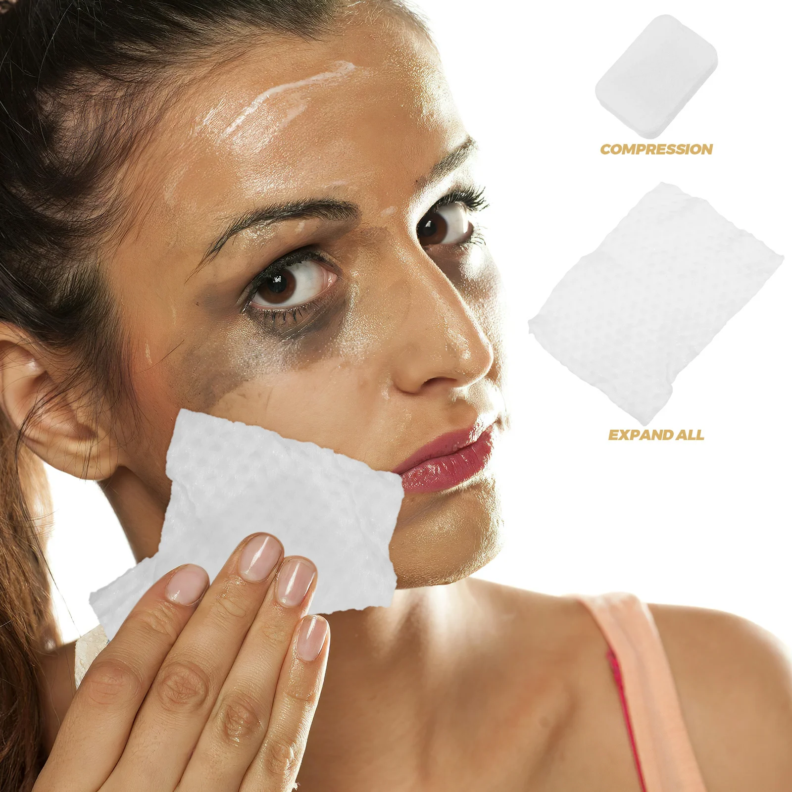 8Pcs Cotton Cleansing Pads Thickened Pearl Pattern Makeup Remover Pads Facial Lip Eye Cotton Rounds for Skincare Beauty