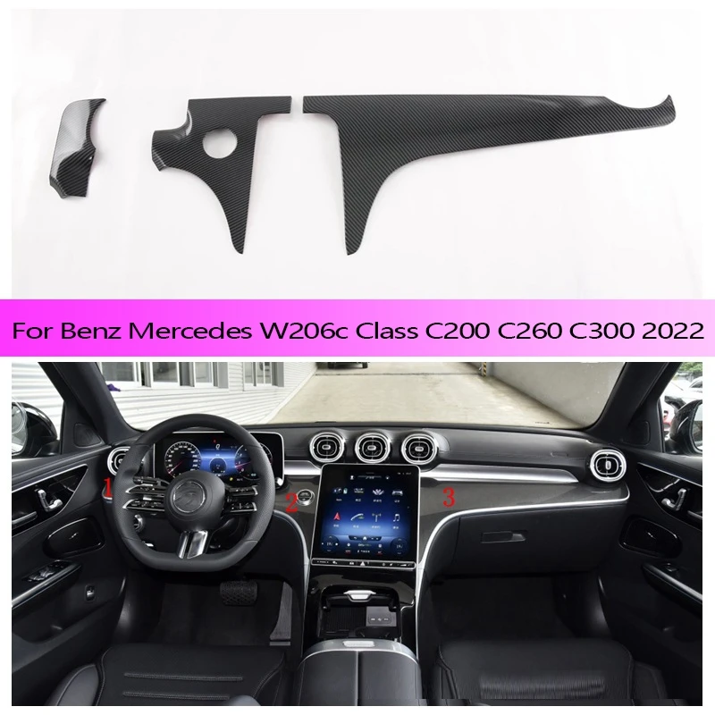 

Carbon Fiber Center Control Panel Dashboard Strips Trim For Benz Mercedes W206 C Class C200 C260 C300 2022