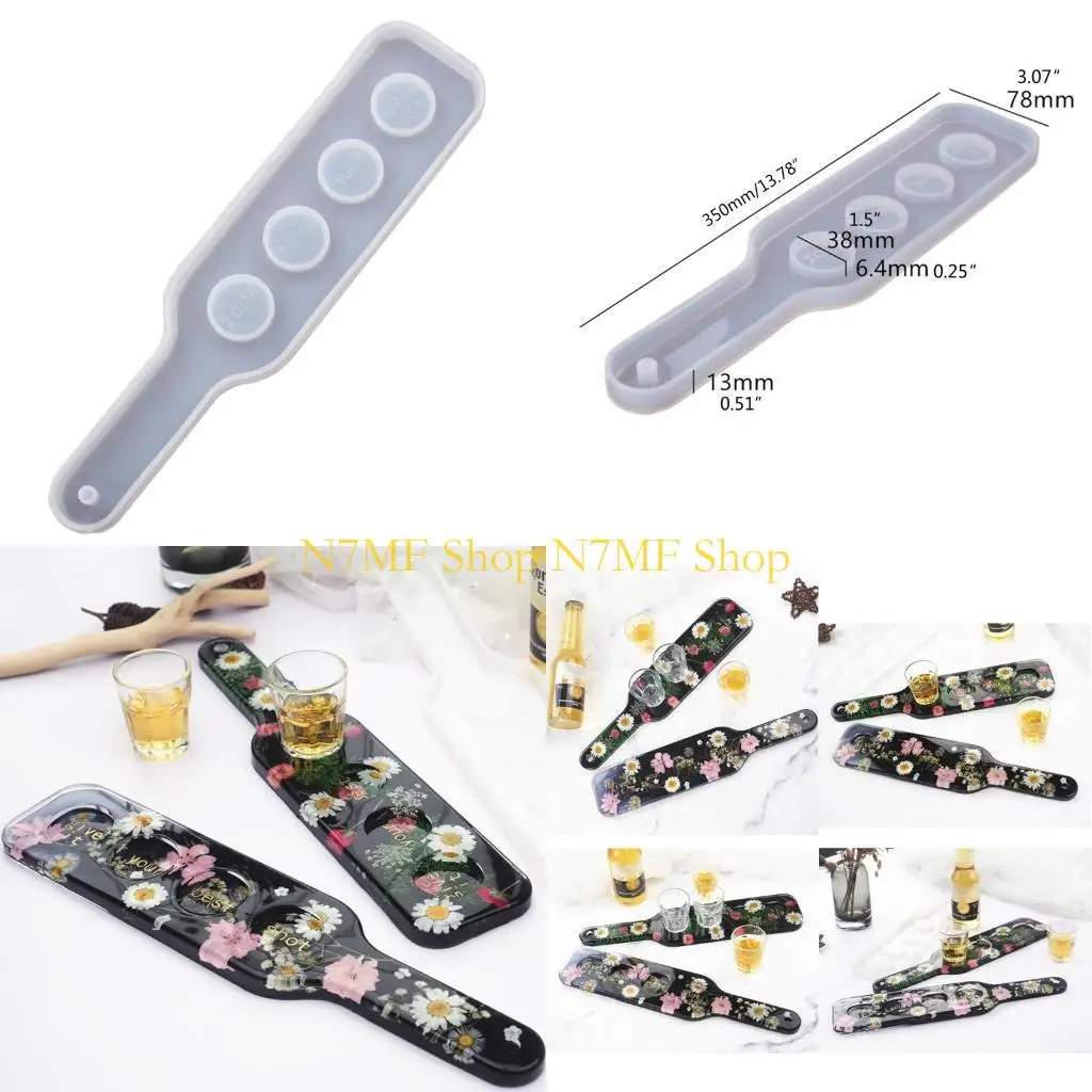 N7MF Rectangle Bracket Mold Epoxy Resin Silicone Cup Storage Container Mould for Casting DIY 4-Cavity Silicone Rack