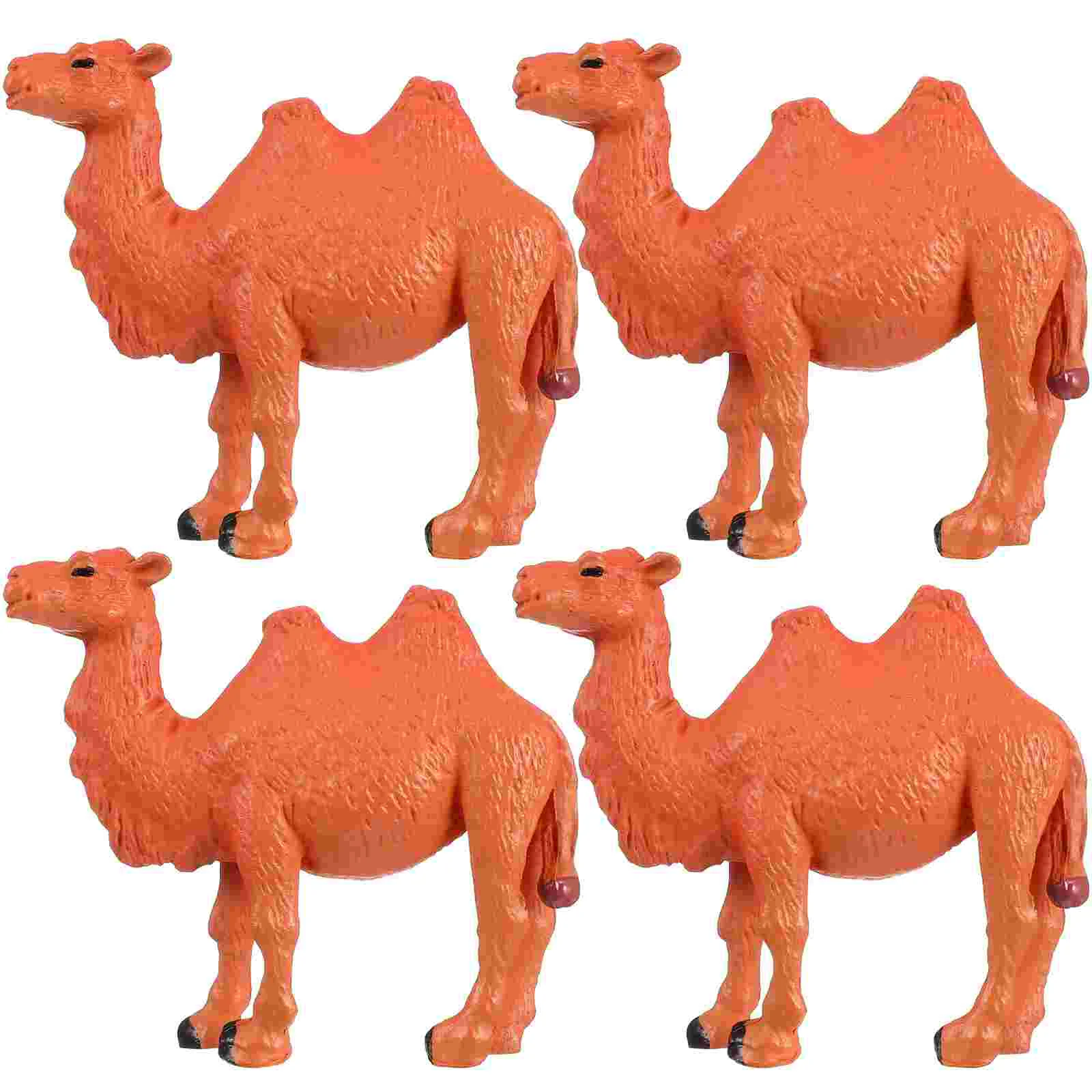 4 Pcs Mini Kids Camel Figures Accessories Statue Playthings Decors Baby Animals Figurines Ornaments