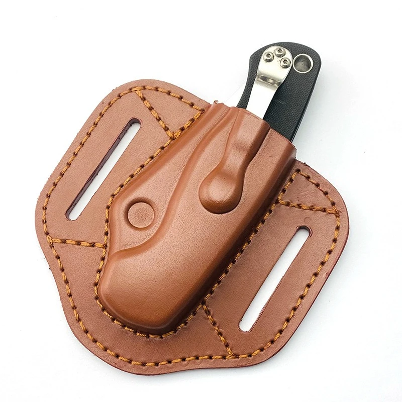 Genuine Cowhide Knife Sheath for Spyderco C81 Paramilitary 2 Outdoor EDC Tactical Knife Protective Holster Accessory