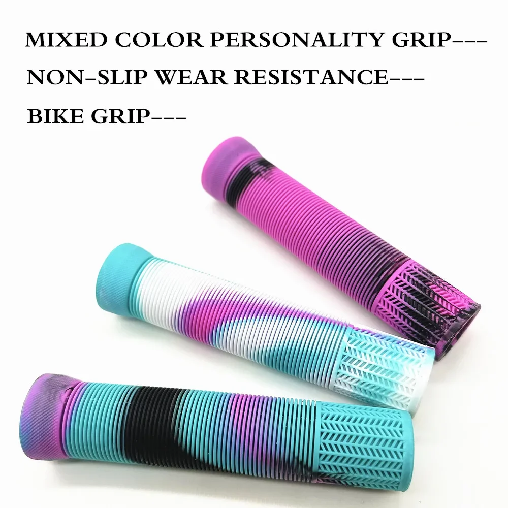 2PCS Universal Bicycle Handlebar Rubber Stripe Mixed Colours Non-Slip Soft Mountain Bike Grips Cycling Accessories Bicycle Grips