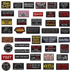 Hot Unique English Letters HELLO ricamato Cloth Sticker sì Morale Jacket Armband YEET con toppe per zaino per abbigliamento