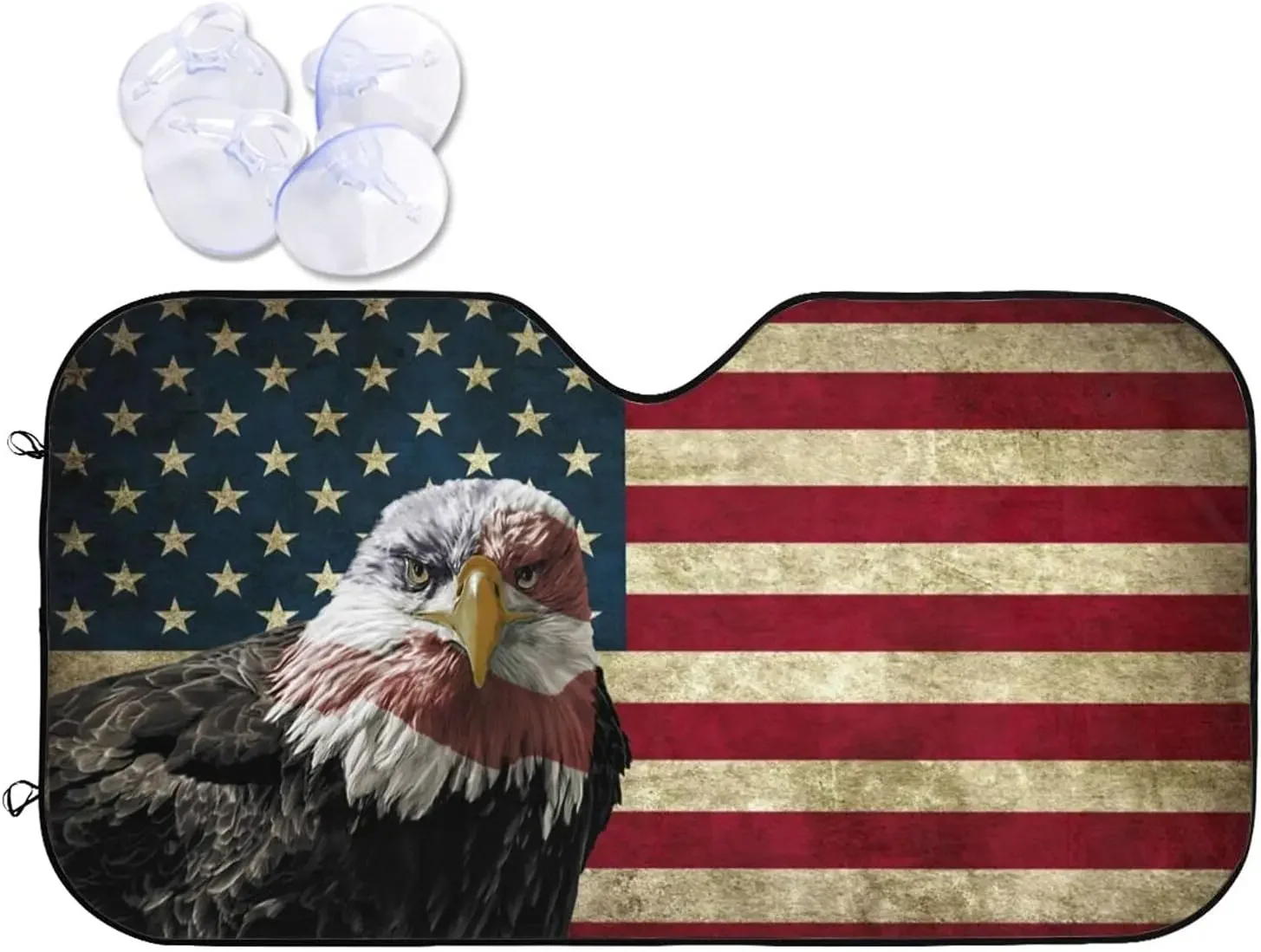 

American Flag EaglePattern Sun Sha Front Window Sunsha For Most Sedans SUV Truck Blocks Uv Rays Keeps Your Vehicle Cool