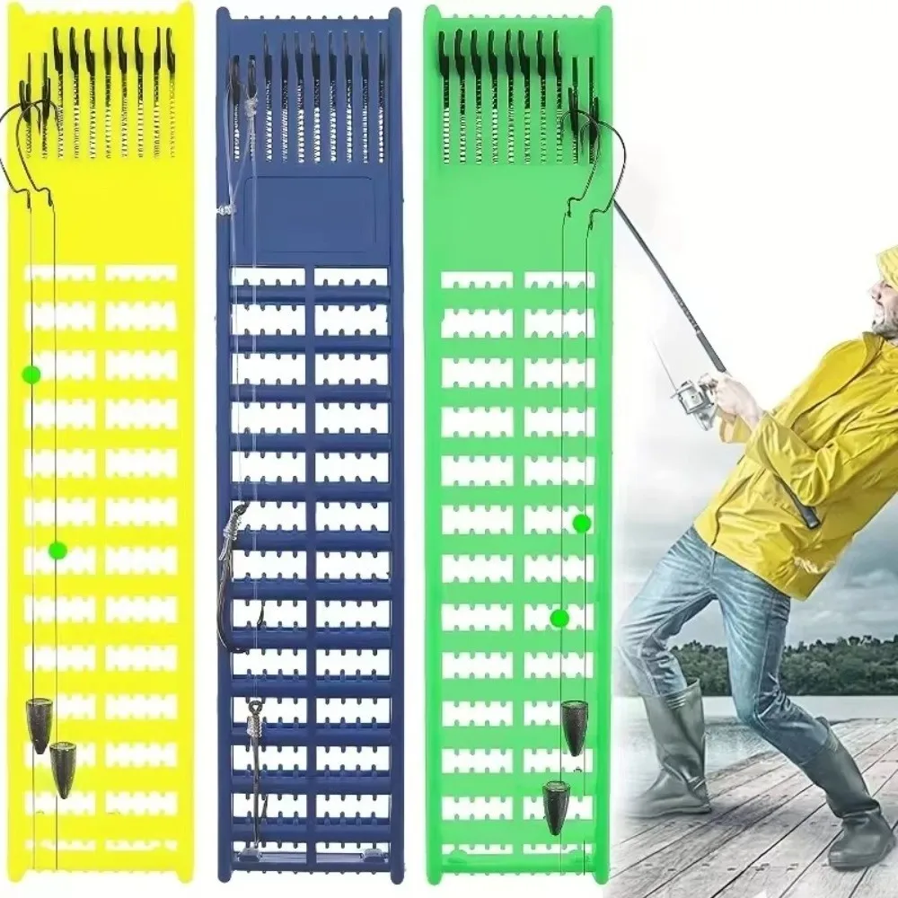 Organize Fishing Snelled Hook Holder Durable Material Multi-Slot Fishing Leader Holder Compact Design Portable Jigs Board