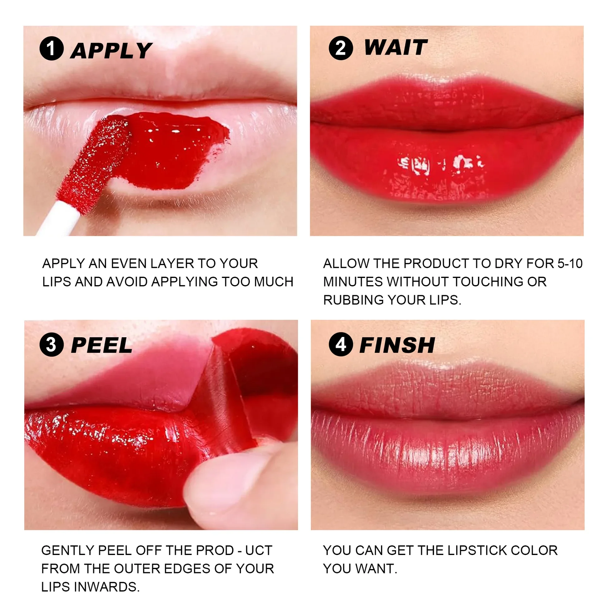 6 สี Tear-Off Liquid ลิปสติก Matte Lip Tint Peel Off Lip Glaze กันน้ํา Long Lasting Makeup เซ็กซี่สีแดง Lip GLOSS เครื่องสําอาง