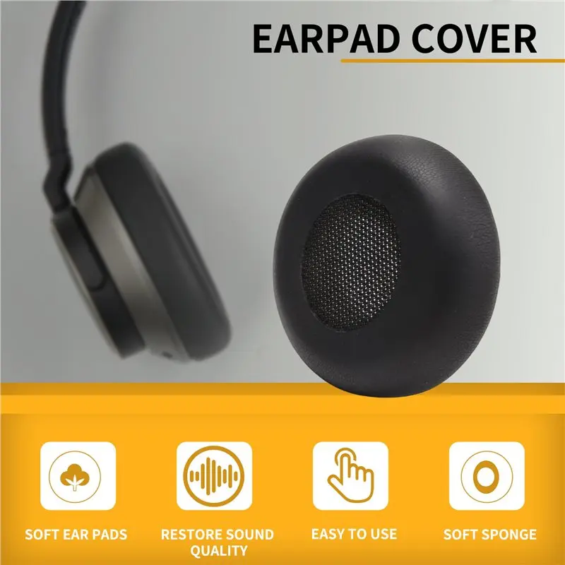 AED6-1Pair Sponge Ear Pads Cushion Cover Earpads Replacement For Jabra Evolve 20 20Se 30 30II 40 65 65+ 75 75+ Uc Ms Headset