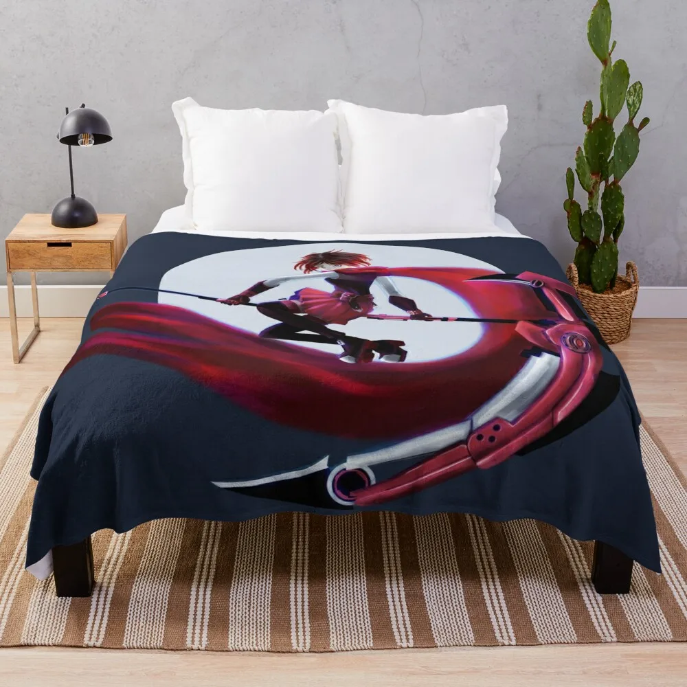 

RWBY Ruby Rose Crescent Moonlight Throw Blanket Tourist Picnic Stuffeds Large Blankets