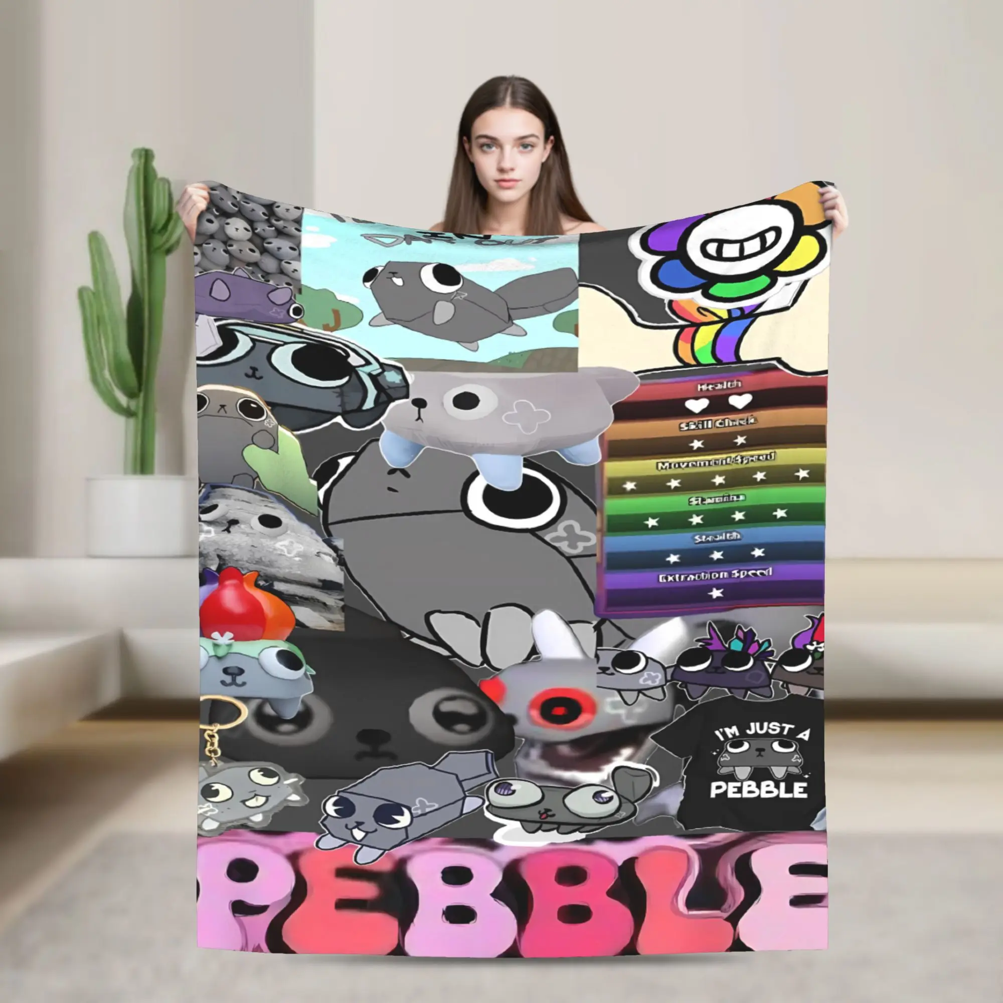 

Dandys World Pebble Blanket Travel Flannel Throw Blanket For Couch Chair Sofa Bed Warm Soft Custom Quality Bedspread Gift Idea