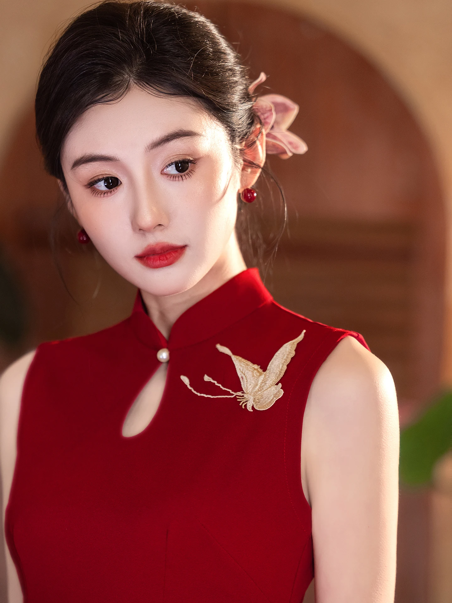 

Элегантное винтажное рабочее платье Ele Red Wine Color для женщин, новинка 2026 года, высококачественное, с вышивкой Aosphere Dr