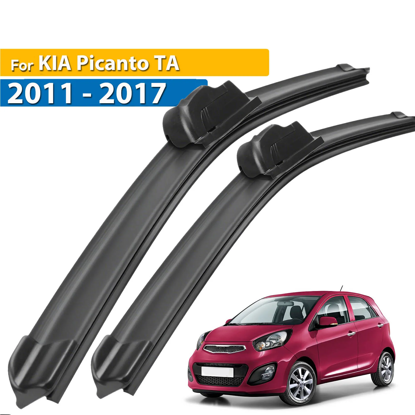 Erick's Wiper LHD شفرات الممسحة الأمامية لكيا بيكانتو TA 2011 - 2017 الزجاج الأمامي نافذة نظيفة فرش المطر للسيارة 24 "+ 14"