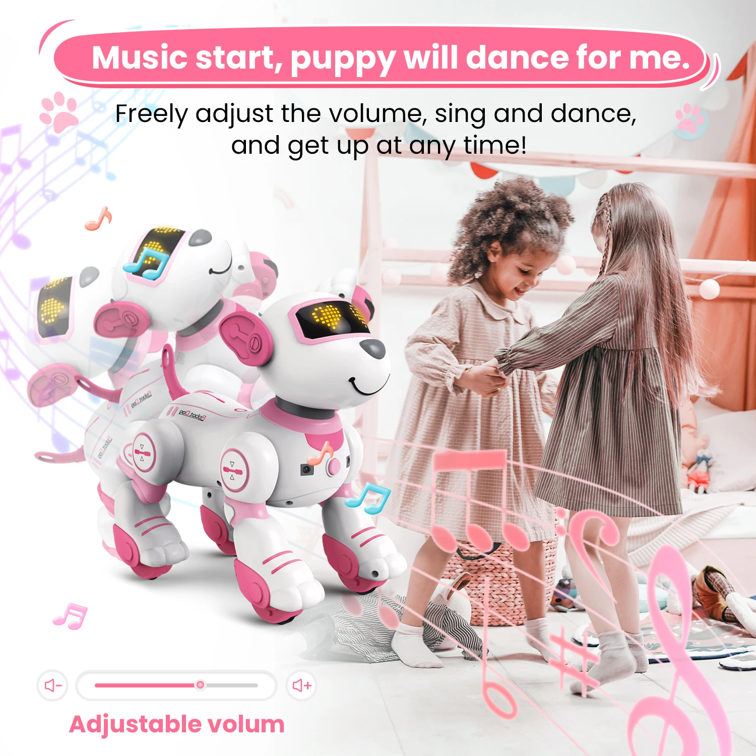 RC Robot Dog Intelligent Stunt Robots Children's Toys Remote Control Music Touch Dance Singing Follow Walking Pet Toys For Kids