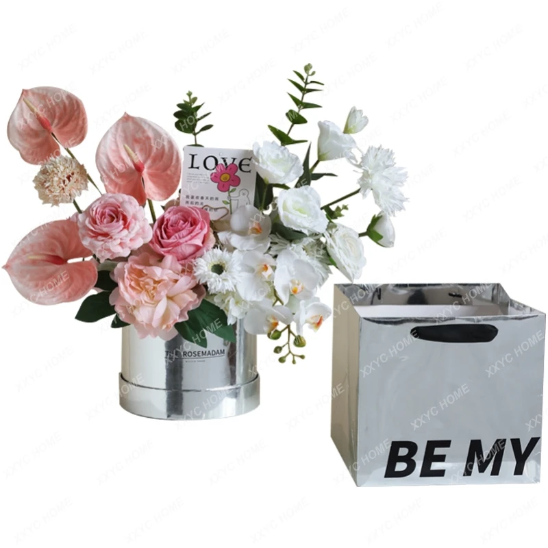 Confession Flower Pot Fake Flower Artificial Bouquet Floral Ornaments Gift Box High-End