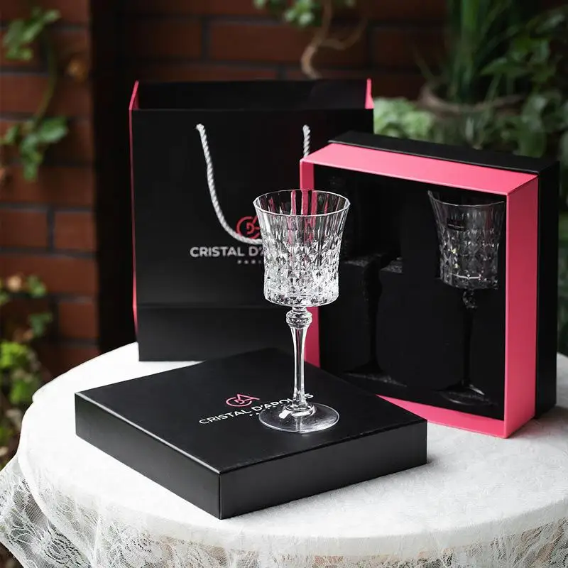 

Retro Crystal Diamond Whiskey Glass Red Wine Glass Champagne Glass High Footed Glass Gift Box Cocktail Glass Unique Shape