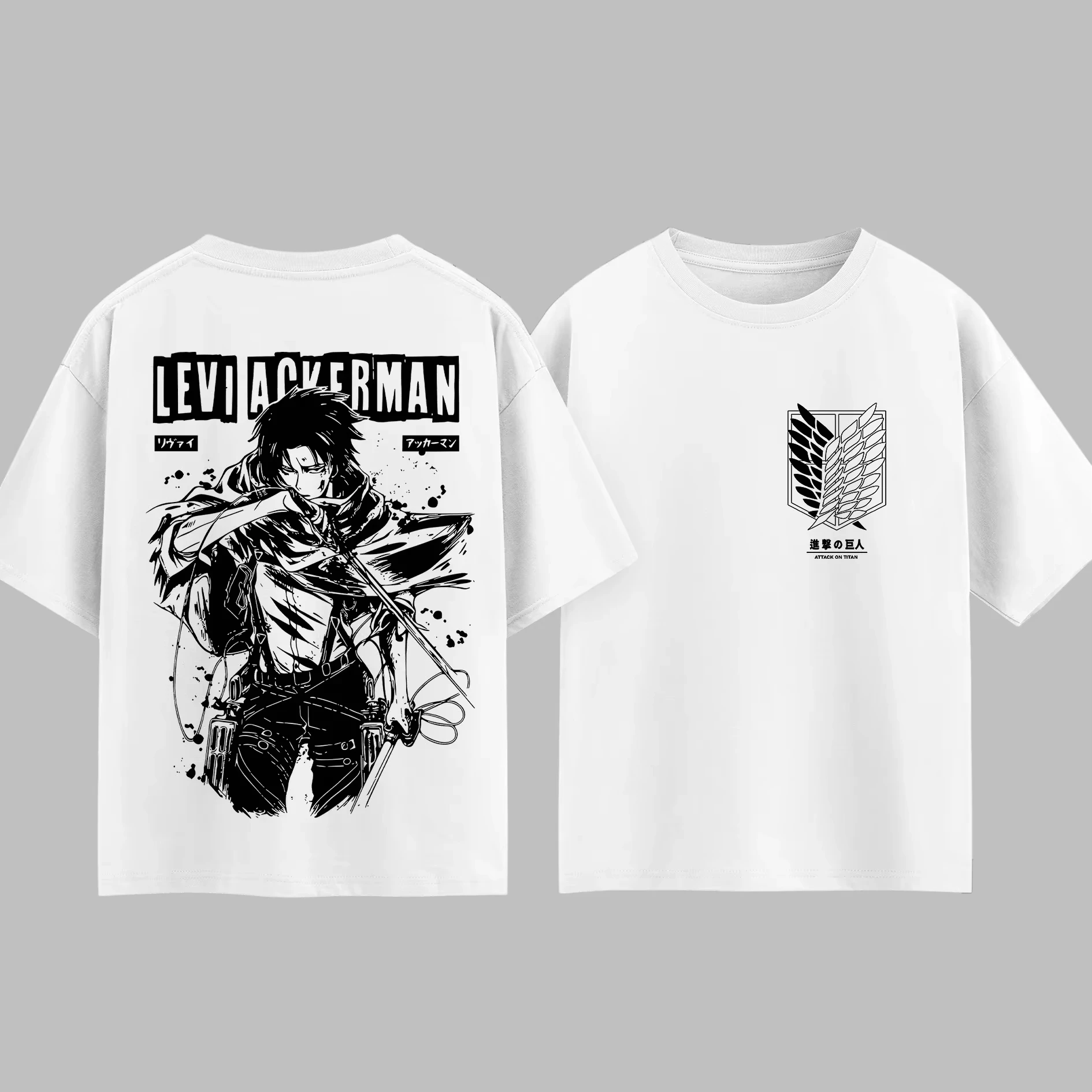 Japanese Anime Attack on Titan Levi Ackerman T-shirt Men Women Cotton 2026 Summer Top Harajuku Style Fashion Short Sleeved Tees
