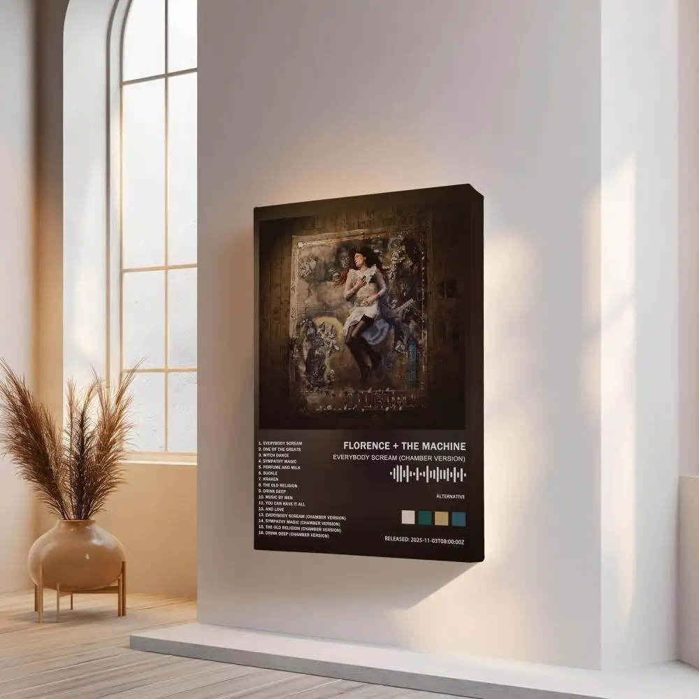 Florence + the Machine Album  Painting Calligraphy Inner Frame Album Cover Art Coffee House Bar Room Wall Decor