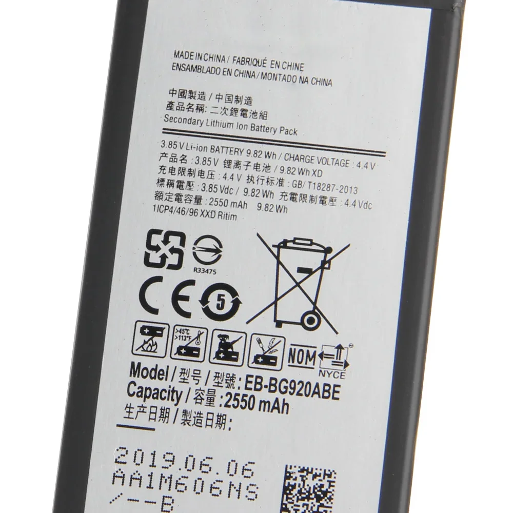 NEW Replacement Phone Battery EB-BG920ABE For Samsung GALAXY S6 G920 G920A G920V G920T G920F EB-BG920ABA 2550mAh