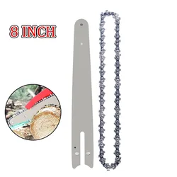 8 inch Chain Guide Set Electric Chainsaw Chains & Guides for Wood Cutting Chainsaw Parts Replacement Electric Saw Accessory