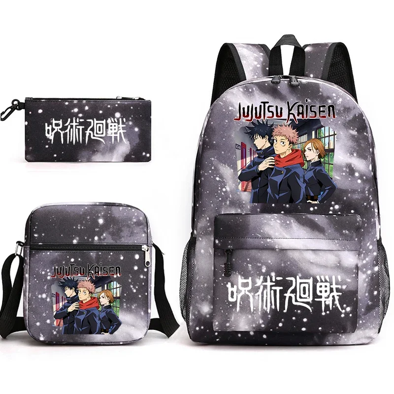 Jujutsu Kaisen anime print borsa da scuola per studenti zaino per bambini borsa a tracolla astuccio 3 pezzi set back to school gift