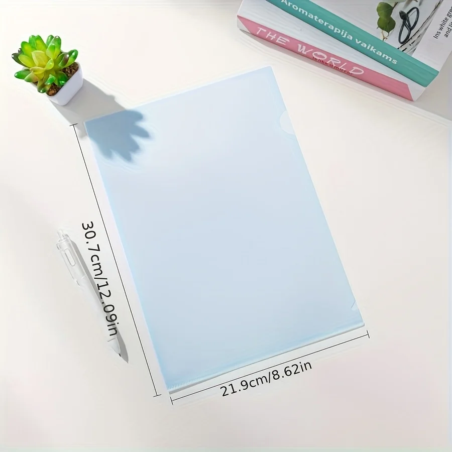 30 قطعة حافظة واقية من المجلد الشفاف المتين على شكل حرف L عالية الجودة، مادة PP بسيطة مقاومة للماء، مناسبة للمدرسة