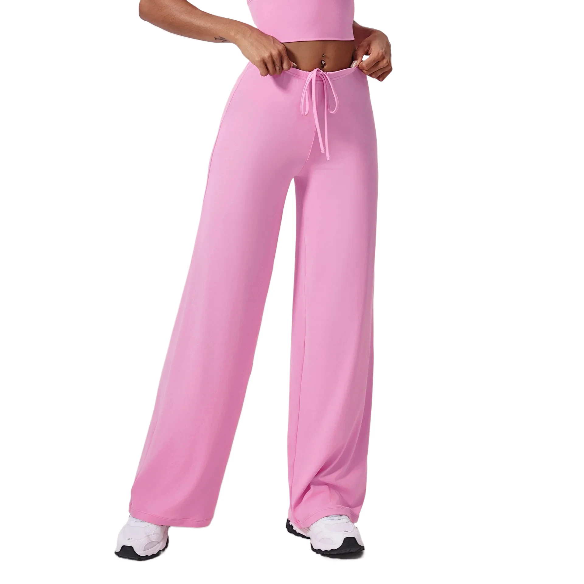 

2025 Antibacterial Cooling Wide Leg Sweatpants For Women Soft Flowing Loose And Slim Draped Sports Pants For Yoga/running/fitnes
