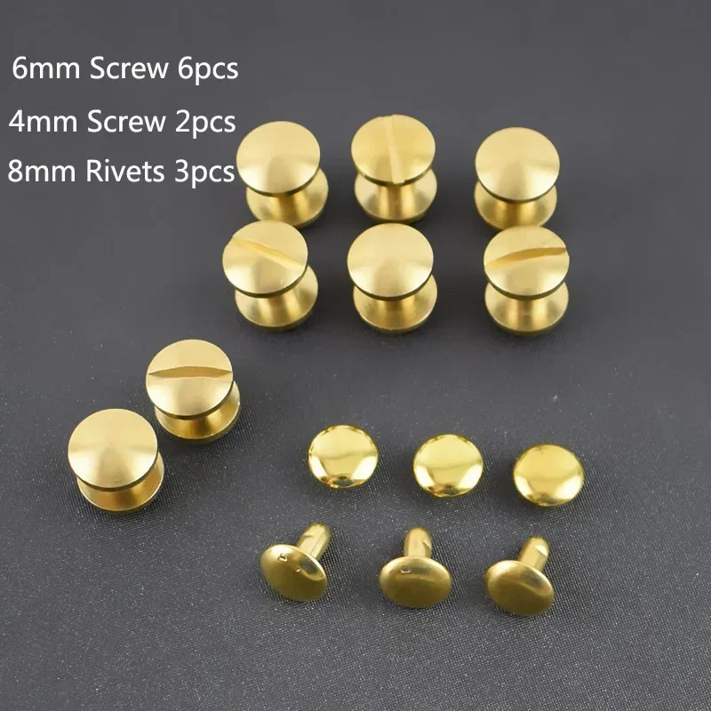 1Set=4Pcs Meetee Solid Brass Cavalry Men Belt Buckle DIY Waistband Jeans Leather Craft for 38mm Belts Rivet Screws Accessory
