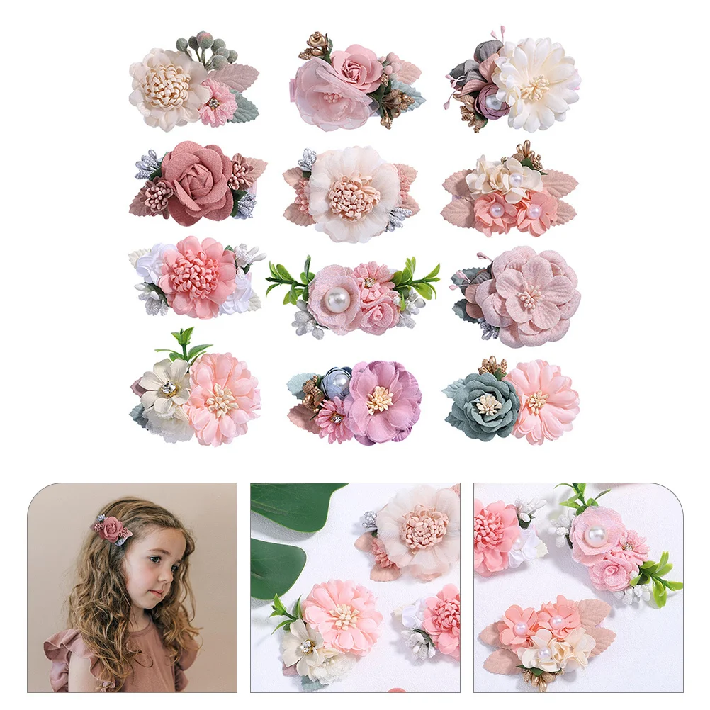

Набор из 12 заколок для волос с жемчугом и цветами, для свадеб, банкетов, выпускных, фотосессий, стильные заколки для девочек и малышей
