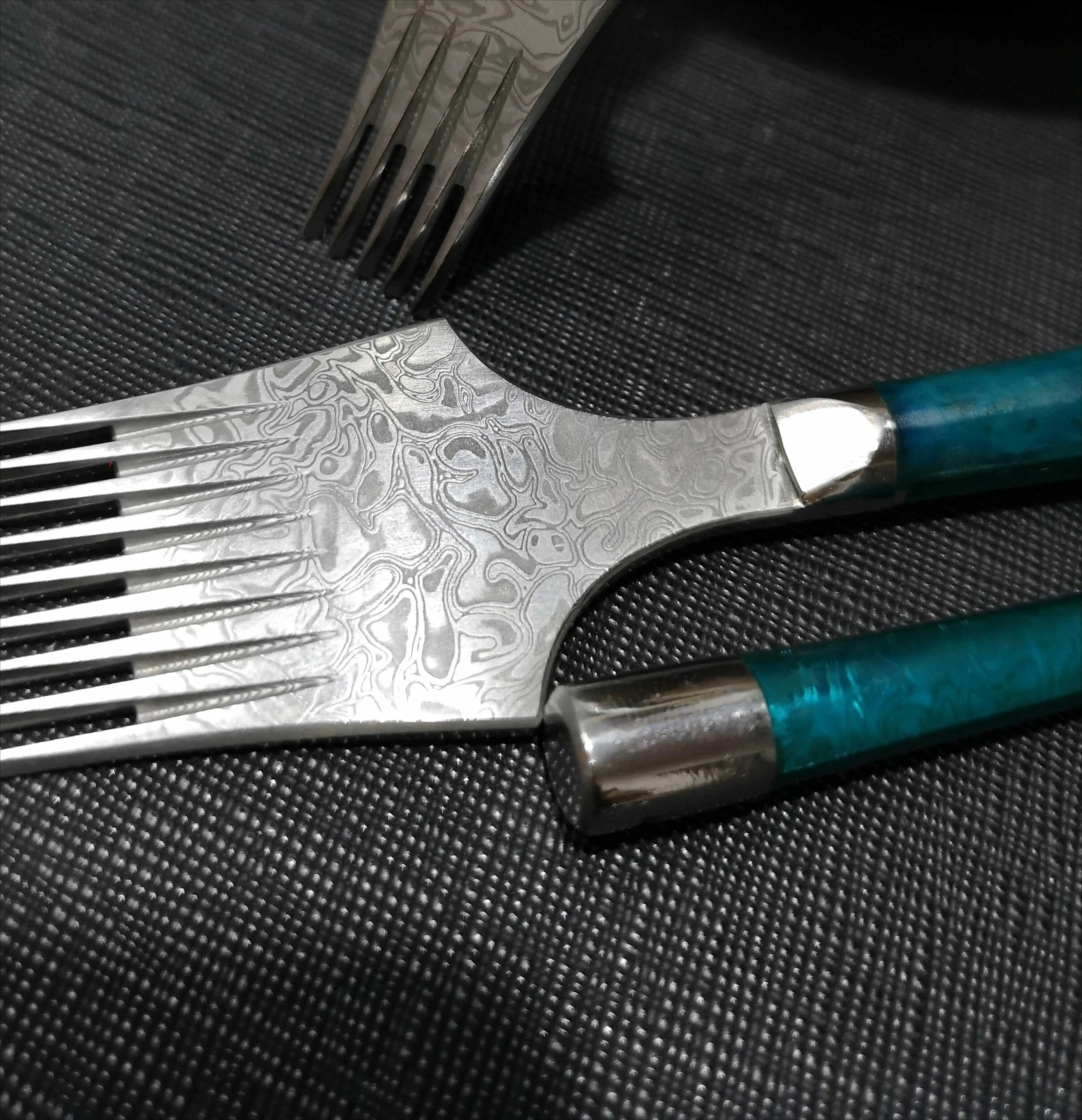High-end Leather Craft French Punching Tool Damascus Pattern Steel Leather Stitching Series Punch