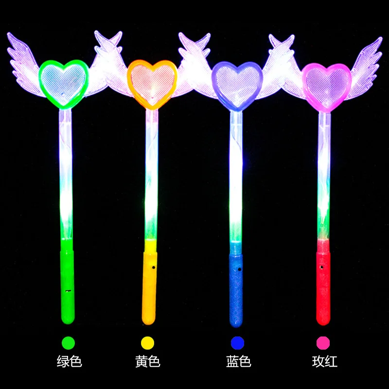 1Pcs New Heart Shaped Glowing Sticks Light Up Party Flashing Wand Festival Decor Luminous Flash Stick Glow Stick Birthday Gifts
