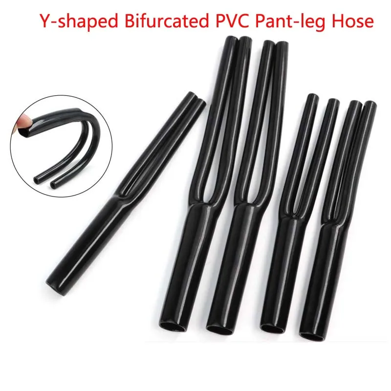 5Pcs Black Y-shaped Speaker Subwoofer DIY Cable Wire Pant Boot Y-shaped Bifurcated PVC Pant-leg Hose Protective Sleeve Tube