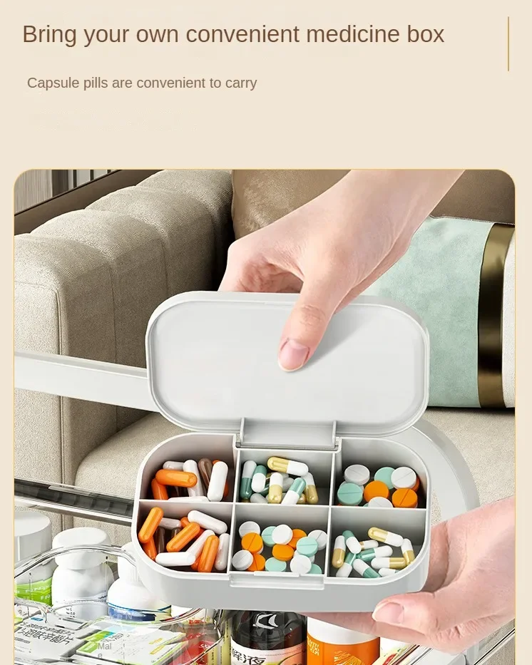 Household Medicine Box Large-capacity Medicine Multi-layer Sorting Storage Box Portable Storage Box for Groceries