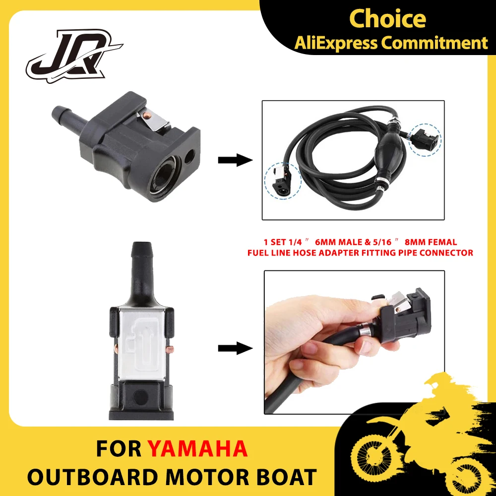 

Choice Fuel Line Hose Adapter Fitting Pipe Connector For Yamaha Outboard Motor Boat 1 Set 1/4 ″ 6mm Male & 5/16 ″ 8mm Female