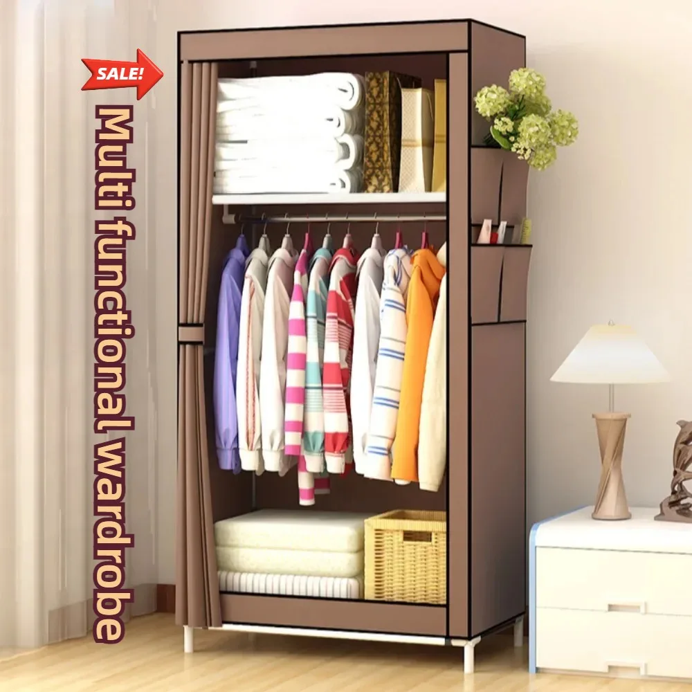 Simple Wardrobe Non Woven Clothes Hanger Dormitory Dustproof Clothing Cabinets Single Person Small Wardrobes Student Wardrobe