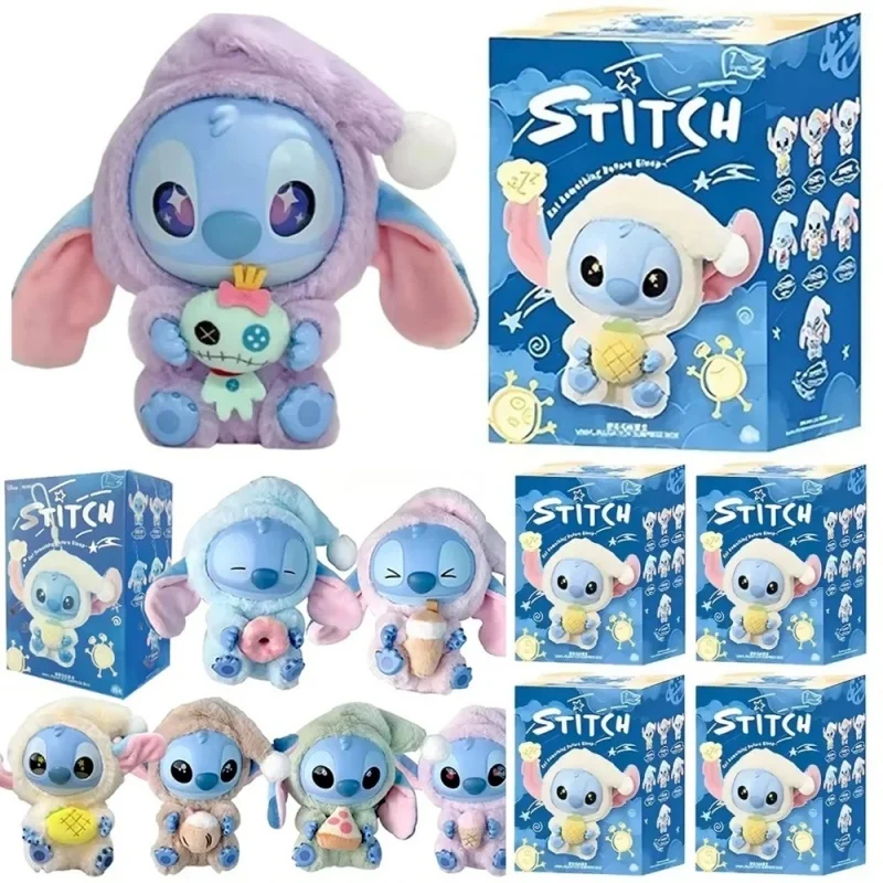 

New Disney Stitch Eat Sleep Series Vinyl Blind Box Pendant Cute Doll Mystery Box Toy Plush Doll Holiday Mystery Toy Gift